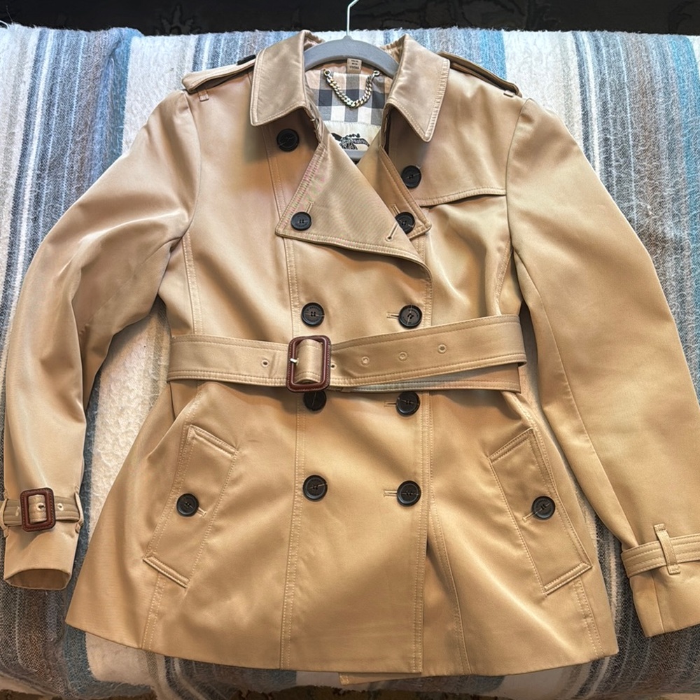 Burberry Tan Trench Coat with Classic Design